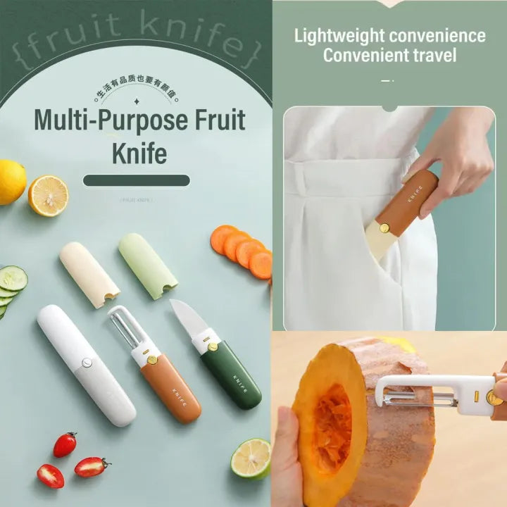 Stainless Steel 2 in 1 Fruit cutting Knife with Peeler For Peeling and Cutting