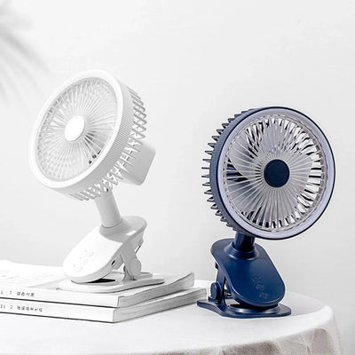 New portable 3 gears rechargeable desktop fan low noise air cooling handheld clipped circulator table fan Clip Fan USB Rechargeable Desk Fan with Sturdy Clamp,