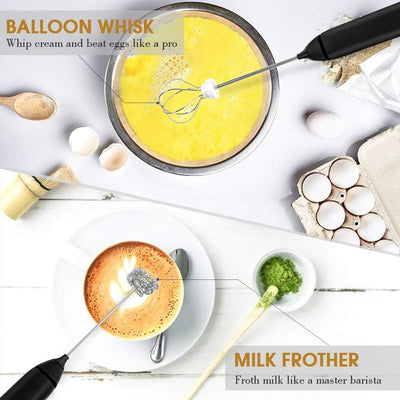 Handheld Electric Milk Frother Whisk Egg Beater USB Rechargeable Coffee Blender