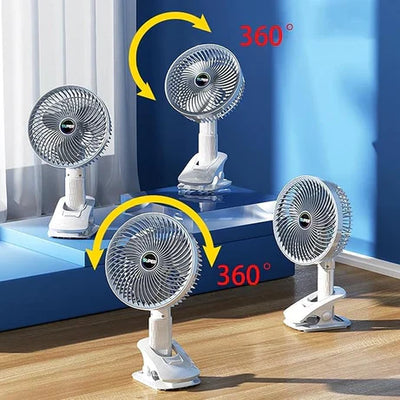 New portable 3 gears rechargeable desktop fan low noise air cooling handheld clipped circulator table fan Clip Fan USB Rechargeable Desk Fan with Sturdy Clamp,