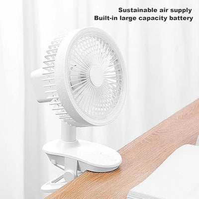 New portable 3 gears rechargeable desktop fan low noise air cooling handheld clipped circulator table fan Clip Fan USB Rechargeable Desk Fan with Sturdy Clamp,