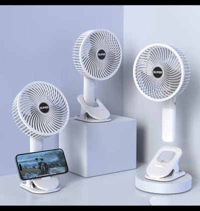New portable 3 gears rechargeable desktop fan low noise air cooling handheld clipped circulator table fan Clip Fan USB Rechargeable Desk Fan with Sturdy Clamp,