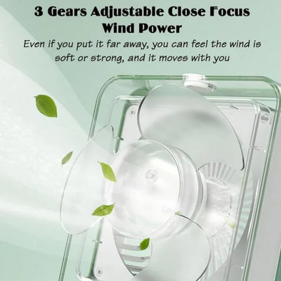 Portable Desktop Air Conditioner USB Mini Air Cooler Fan Water Cooling Fan with 3 Speed Spray Humidifier Purifier for Car Home Rechargeable