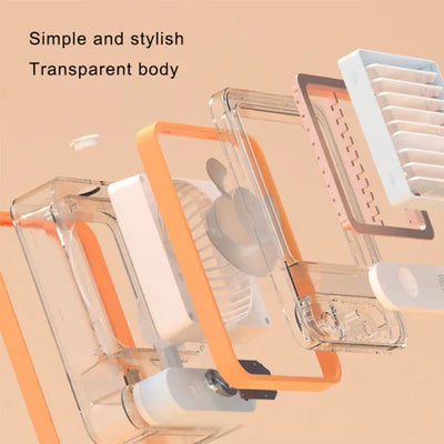 Portable Desktop Air Conditioner USB Mini Air Cooler Fan Water Cooling Fan with 3 Speed Spray Humidifier Purifier for Car Home Rechargeable